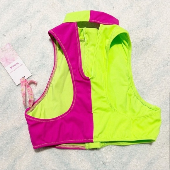 LoveShackFancy Neon Pink and Green Swim Skirt - Picture 3 of 6